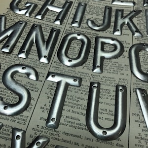 Vintage Metal letters -Gothic 1.5&quot; alphabet premax– telephone pole letter - Sans Serif address letters – industrial letter – house letter