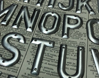 Vintage Metal letters -Gothic 1.5&quot; alphabet premax– telephone pole letter - Sans Serif address letters – industrial letter – house letter