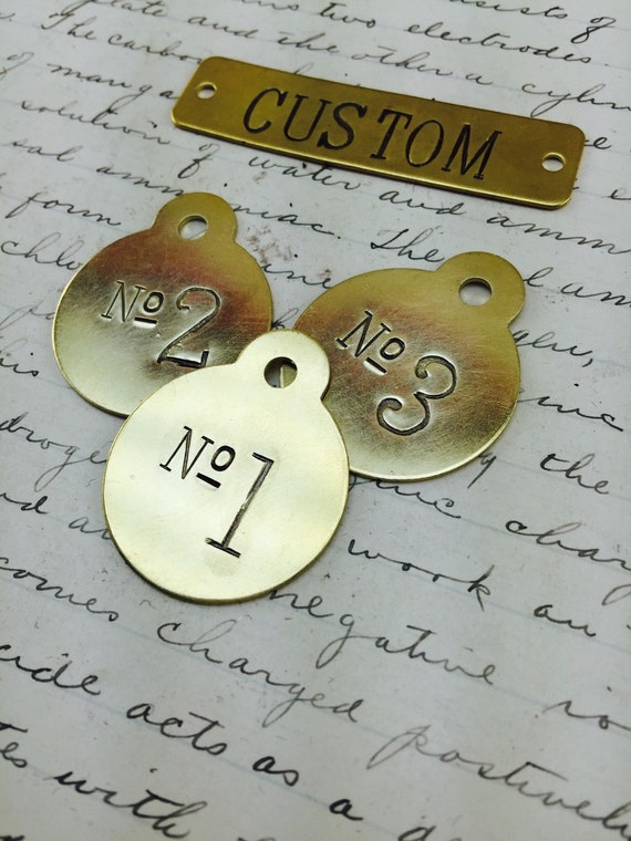 Custom hand punched award medals - hand punched medal -  old fashioned key fob - antique valet tag - coat check tag - tool tag -