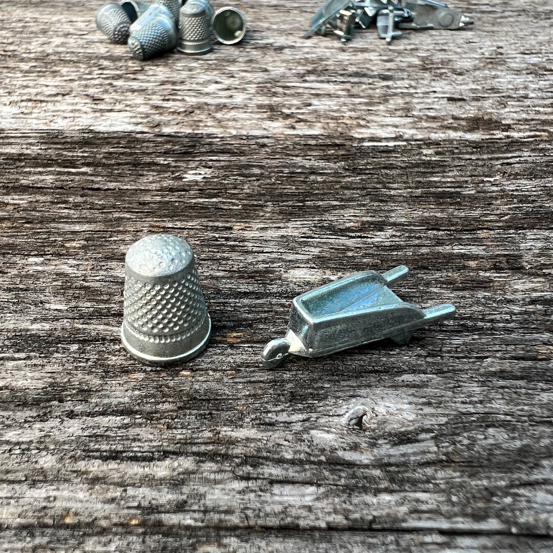 Monopoly Game Pieces Thimble or Wheelbarrow Etsy