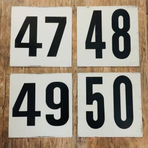 Heavy aluminum bus route number plates - 6 through 50 available - reflective number