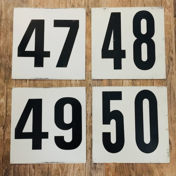 Heavy aluminum bus route number plates - 6 through 50 available - reflective number