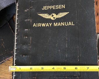 Vintage Jeppesen Airway Manual 7 Ring Binder -flight Book