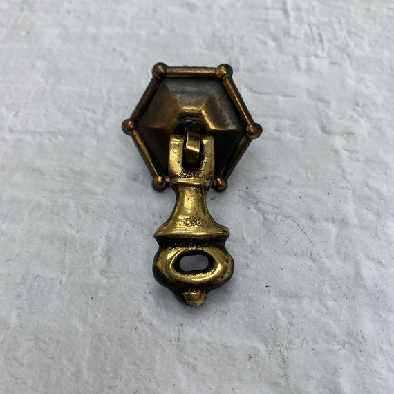 Vintage brass drawer pull -  door pull - antique drawer pull - Made In NZ brass drawer handle - brass