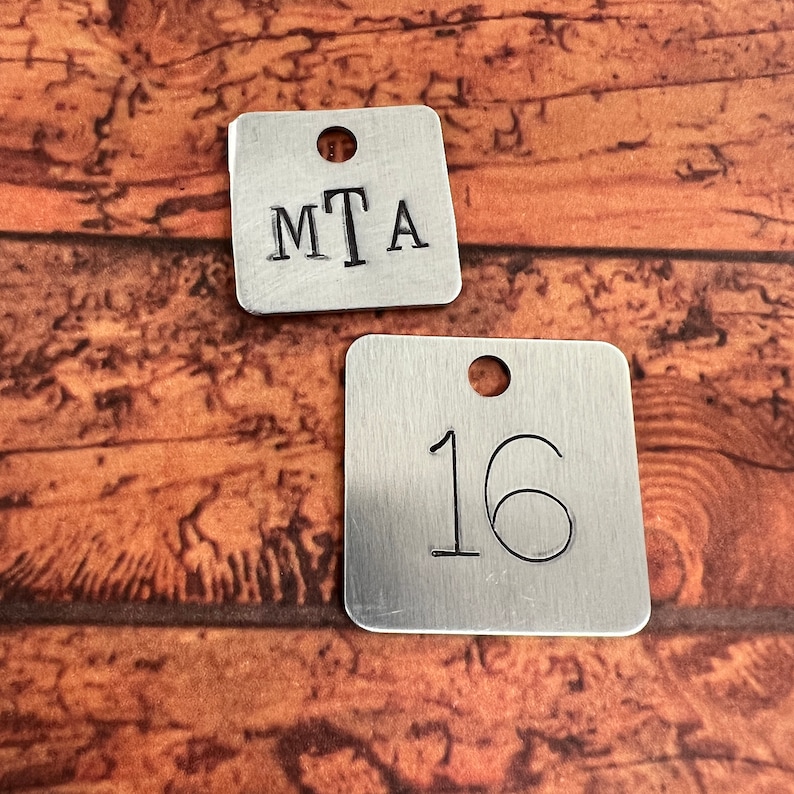 Custom Hand Punched Aluminum Tag Hand Stamped Key Tag Key Etsy