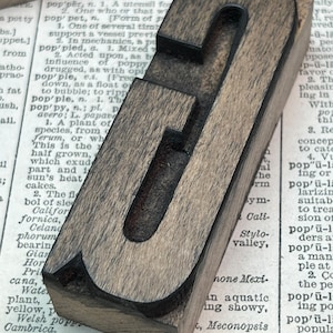 Tipografía de madera Letra G - 3&quot; de altura - Bloque de impresión de tipografía de madera antigua - número de madera