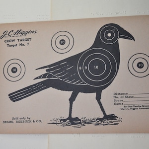 Vintage J.C. Higgins Crow Target - Paper Target No. 7 - Sears Roebuck Shooting target - Vintage rifle target - Hunting target