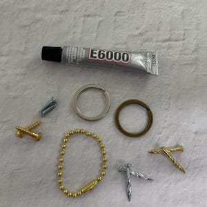 Add on accessories to Custom Brass tags - keychain or brass nails or epoxy