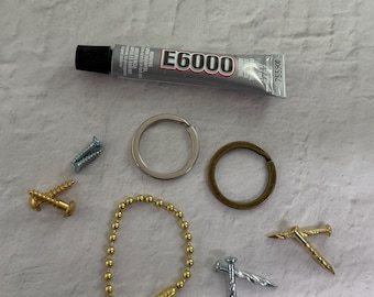 Add on accessories to Custom Brass tags - keychain or brass nails or epoxy
