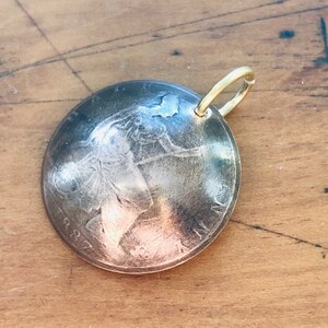 Antique Foreign Coin Necklace Charm - vintage coins and tokens from travels - foreign currency - old coin - coin charm - vintage old coins