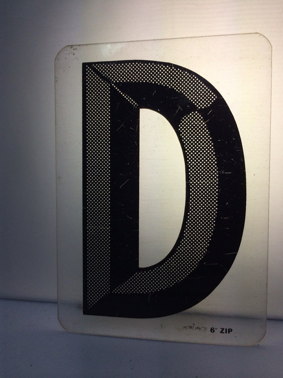 Clear plastic letter D – Plexiglas letter - Black marquee letter - black patterned sign letter – salvaged plastic sign – wedding letter