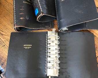 Vintage Jeppesen Airway Manual 7 Ring Binder -flight Book - Top