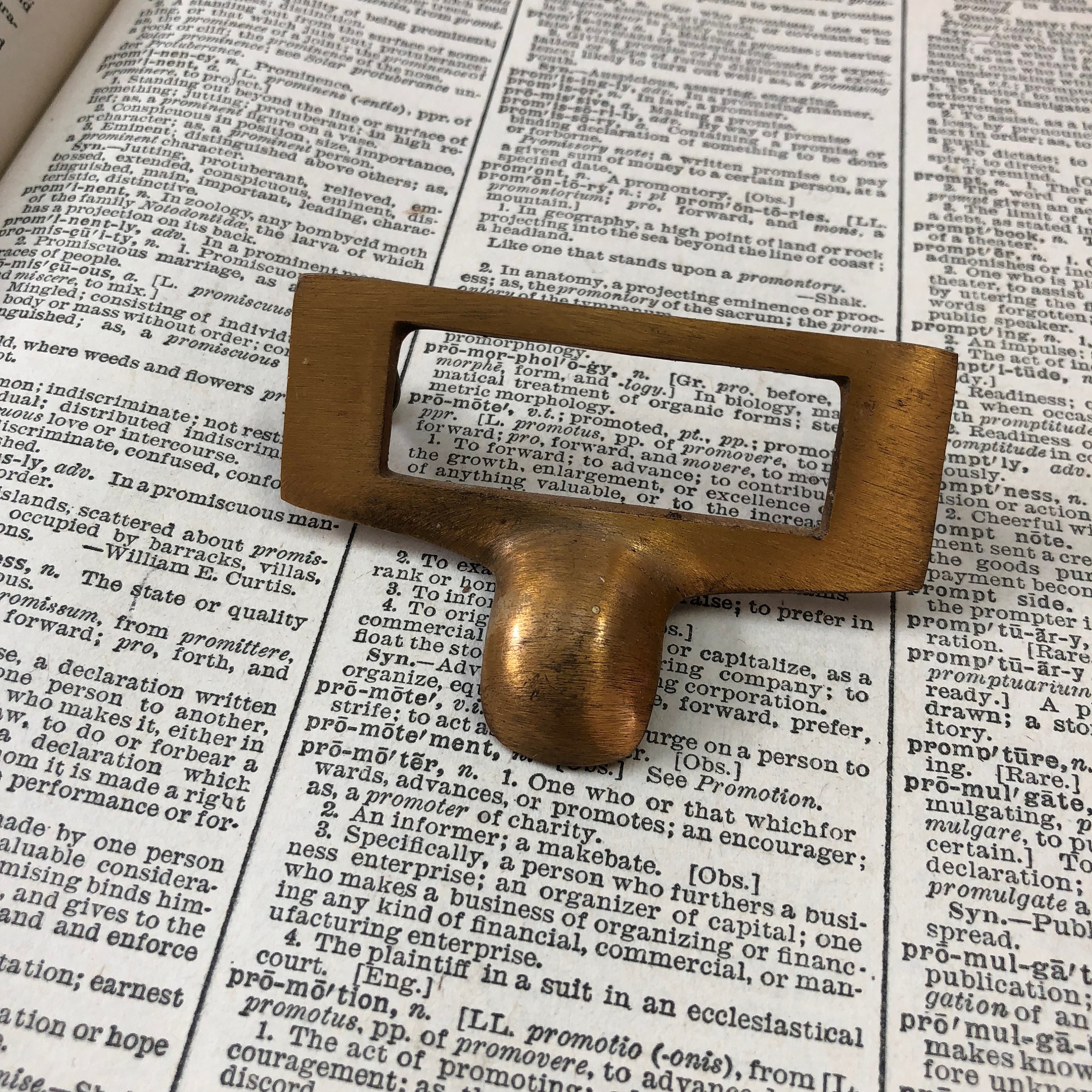 Authentic Vintage brass label holder for drawers ONE heavy antique