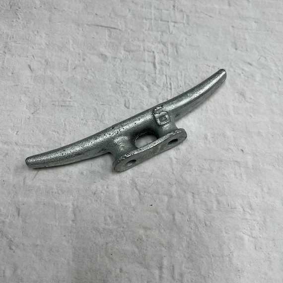 Vintage Steel Boat Cleat Tie Down Hooks, Double Hangers