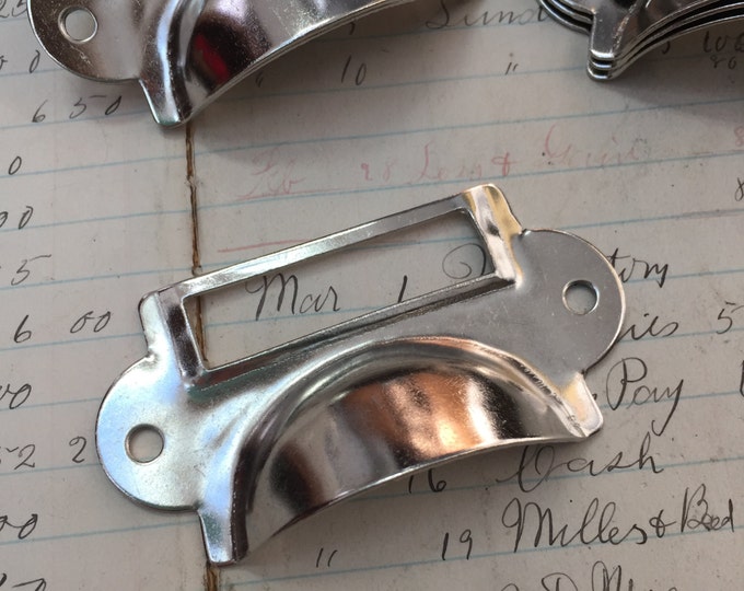 Drawer Label Holders Silver Vintage Style Drawer Pull Tag Holder