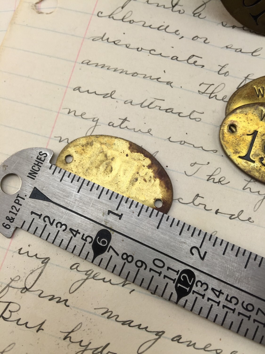 Antique numbered brass tags year tag vintage room key tags