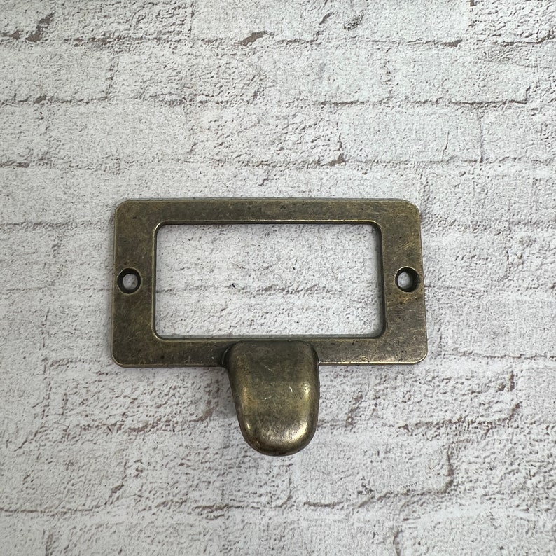 Vintage Style Brass Label Holders for Drawers Reproduction Etsy