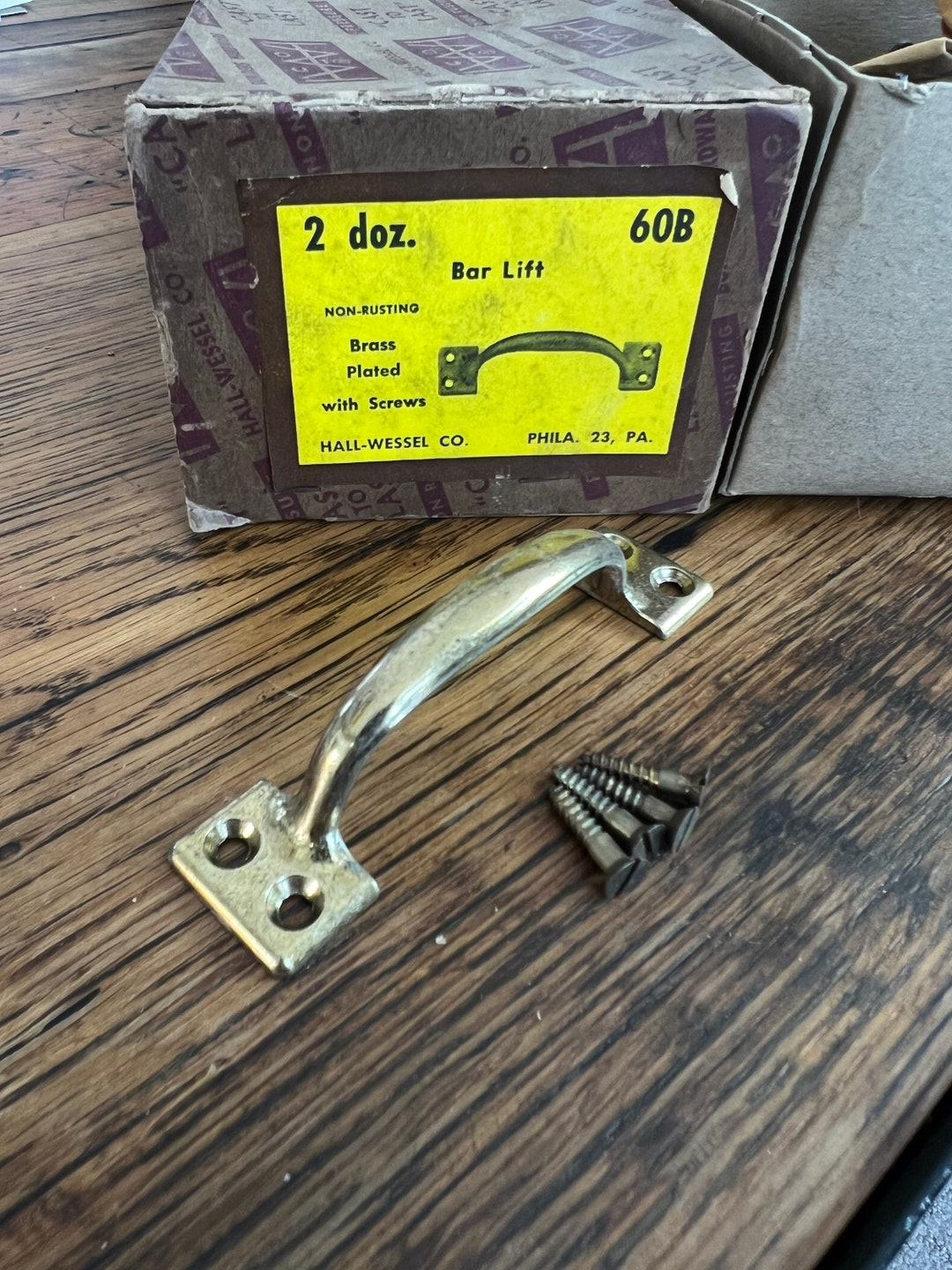 Vintage Barn Door Handle Brass Plates Industrial Vintage Drawer Pull