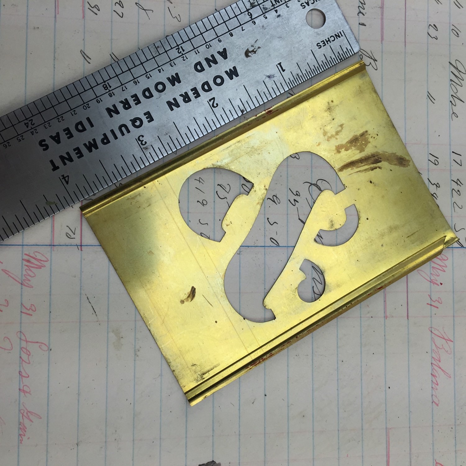 Antique Brass stencil Ampersand - Vintage brass ampersand - industrial ...