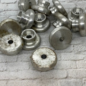 Vintage Aluminum Cabinet Knobs or Drawer Pulls - knurled billet aluminum industrial knobs - midcentury midmod mid century - Vintage MCM
