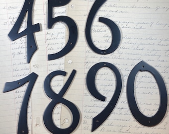 Vintage black metal number- Your choice – salvaged aluminum address number – old metal number – house number – sign number