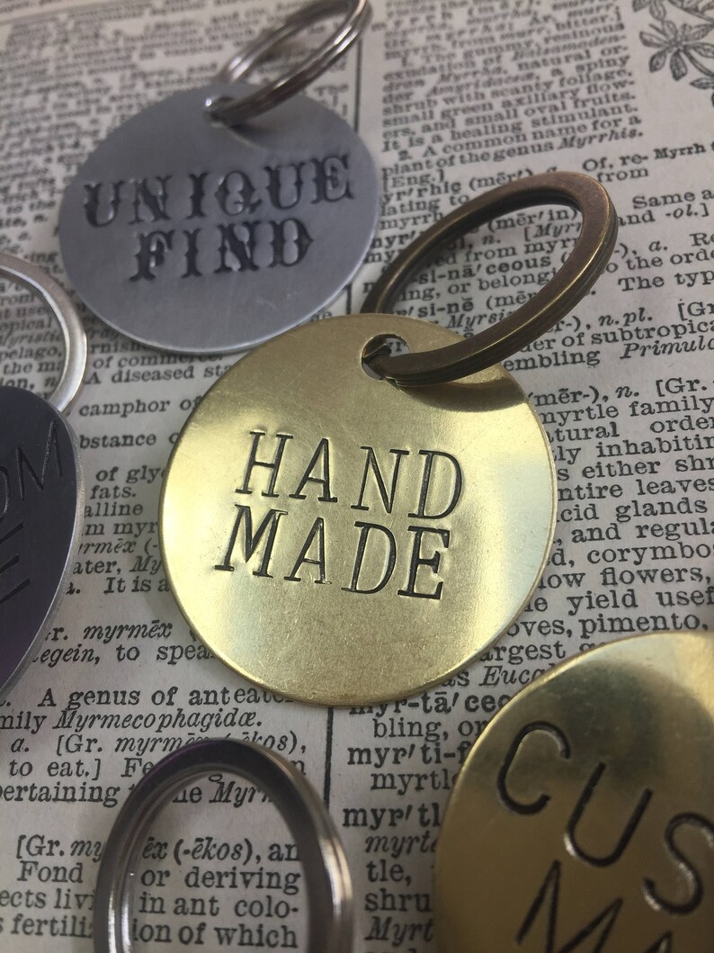 Custom handmade novelty keychains hand stamped brass or Etsy