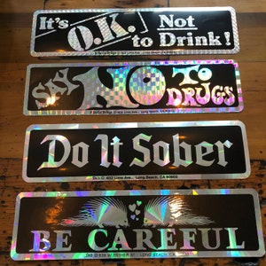 Hologram Bumper stickers - 4 to choose from - rad stickers - 70s 80s stickers
