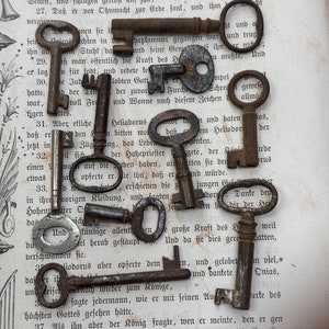 Set aus 10 originalen Skelett Schlüsseln - Steampunk Schlüssel - Antiker Skelett Schlüssel - Steampunk Schlüssel - Vintage skelett Anhänger - Steampunk Schlüssel