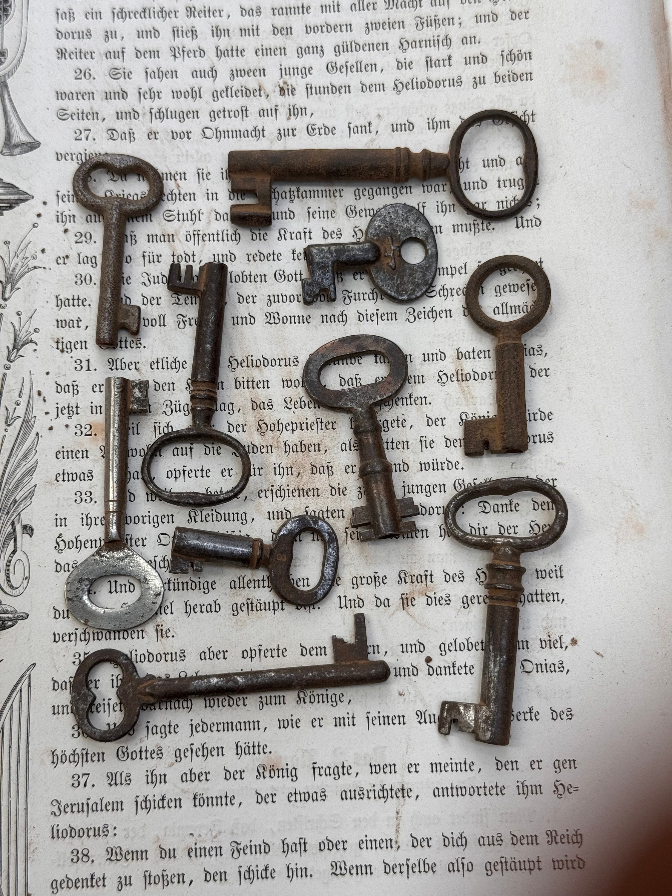 Grande Chiave Vintage In Ghisa, Chiave Della Porta Del Castello Di - Foto 8