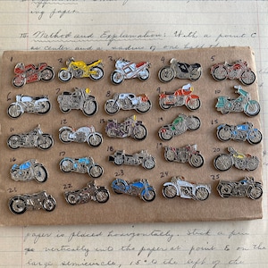 Motorcycle lapel pin - vintage motorcycle jacket pin -  biker pins - Harley Triumph Honda Kawasaki BMW Ducati enamel pin