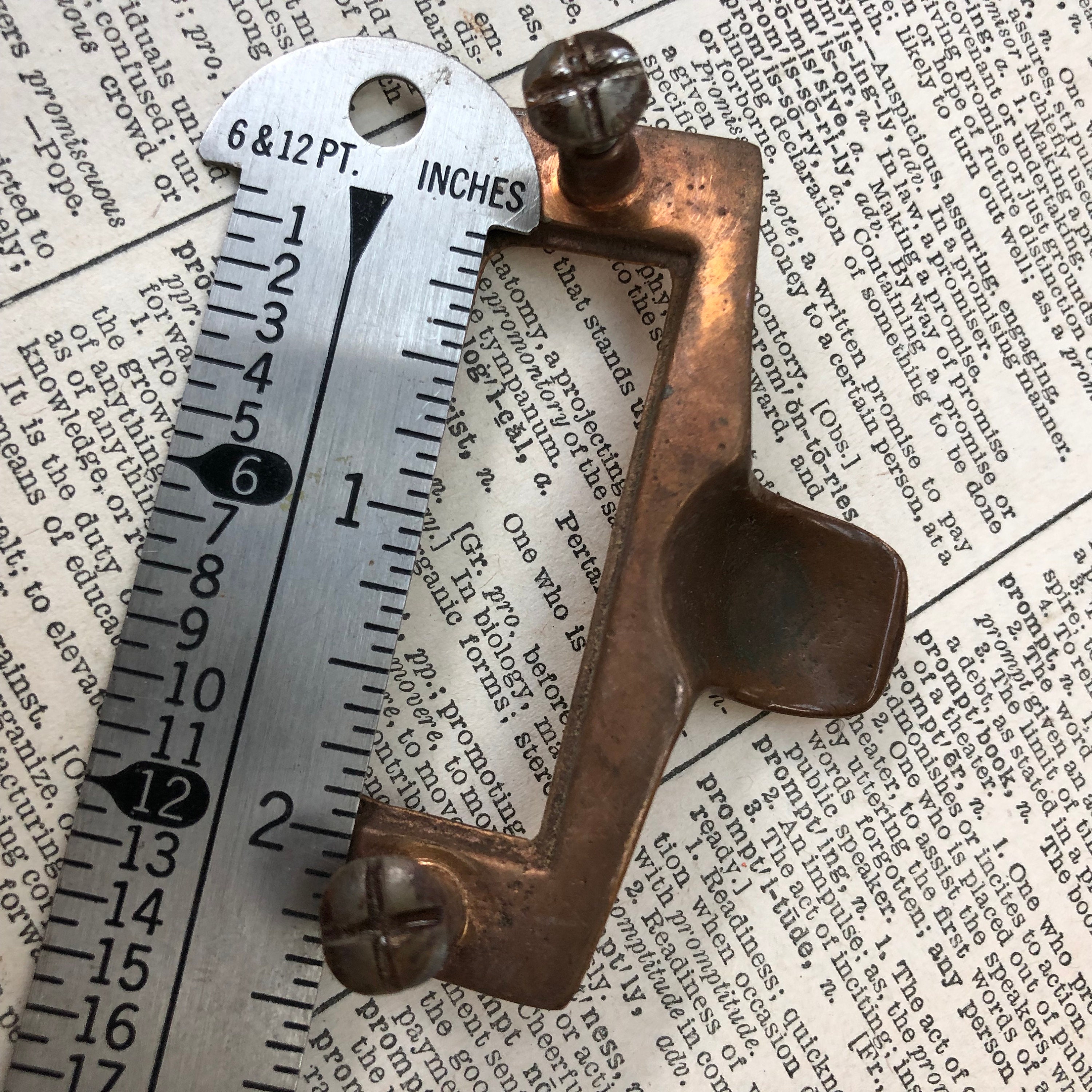 Authentic Vintage brass label holder for drawers ONE heavy antique brass drawer pull tag holder