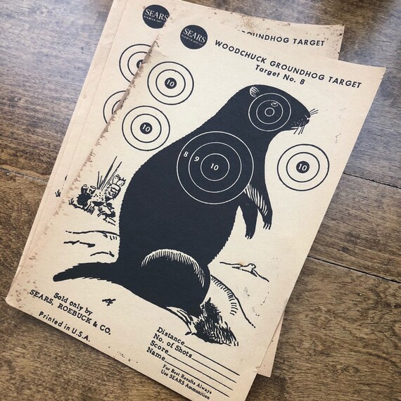 Vintage Sears Woodchuck Groundhog Target Paper Target No. 8 - Etsy