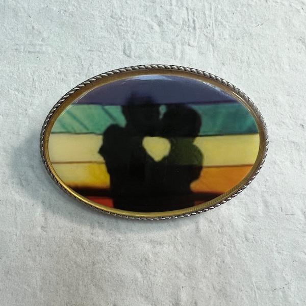 Vintage Pride rainbow Belt Buckle- Light up - belt buckle -  battery not included -Metal vintage belt buckle - LGBTQ+ belt buckle