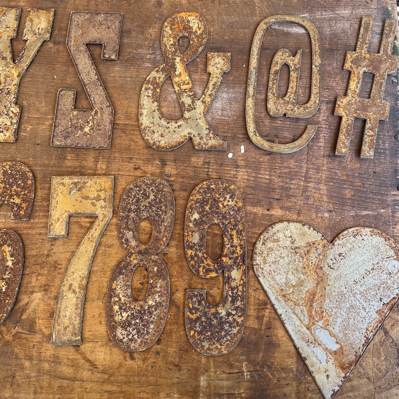 Rusty Metal Letters and Numbers - 6