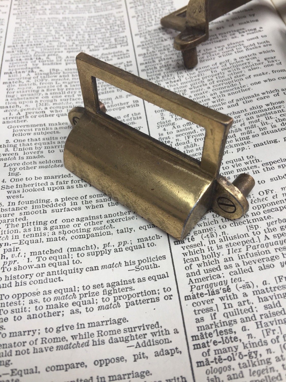 Vintage brass label holders for drawers authentic antique brass