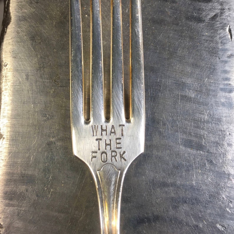What the Fork Hand Stamped Fork Handmade Fork Gift the Etsy