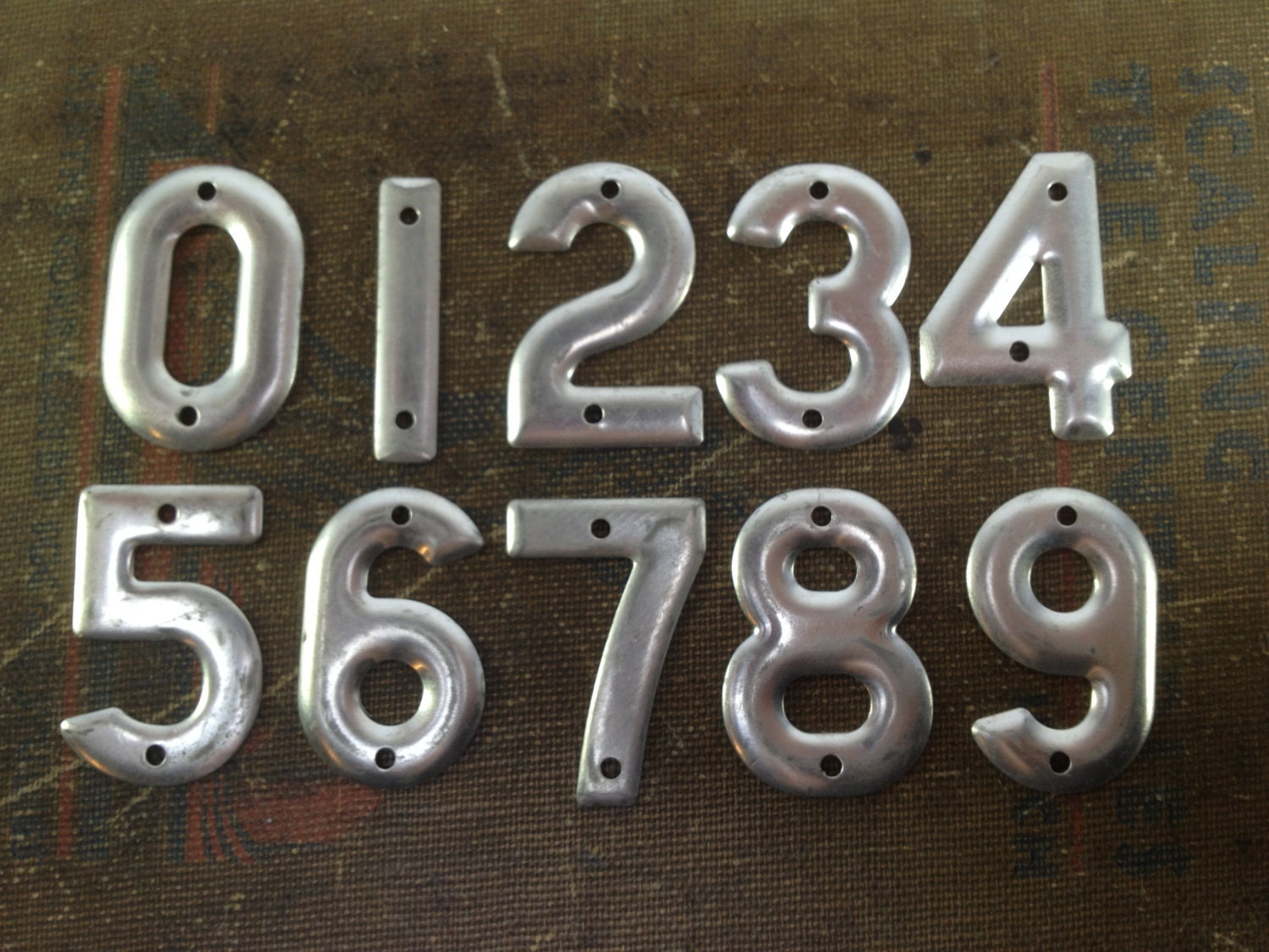 Vintage Address Numbers - Small Metal Number - Sign Number - Industrial ...