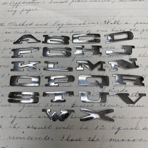 Vintage Chrome Accordion Metal letter - small metal monogram letter - small chrome silver letter - monogram -