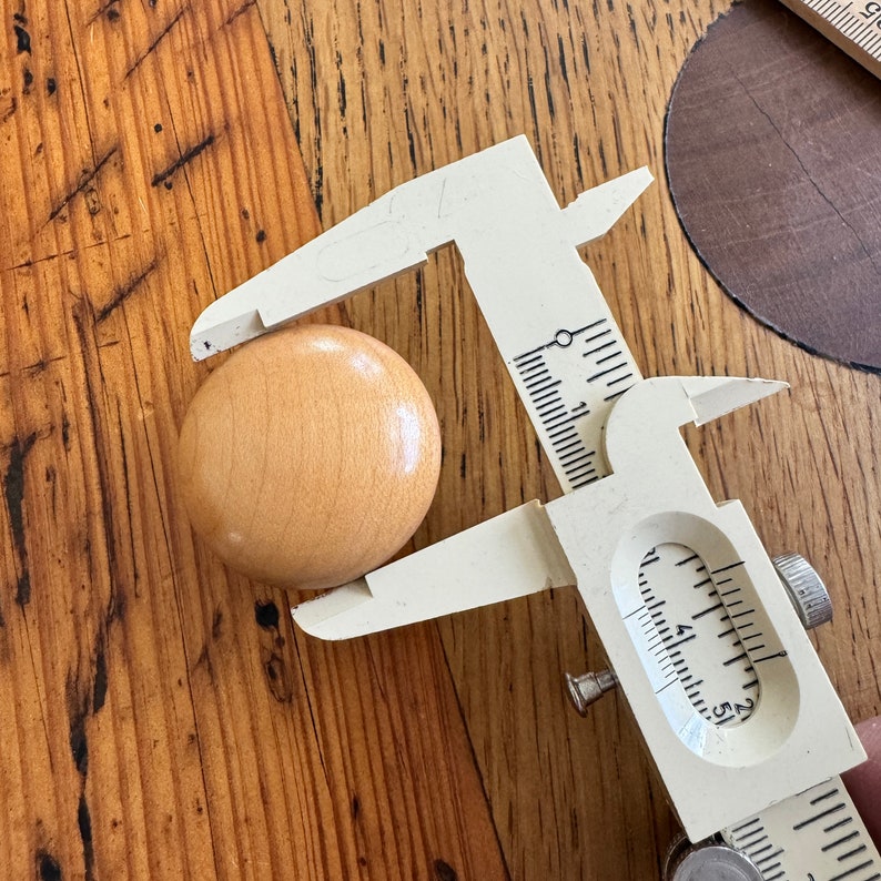 Knob Ruler Wooden Vintage Knob - Maple Wooden Drawer Pulls - Dresser Knobs ...