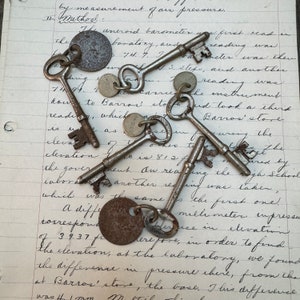 Jail or Hospital  key with cell number tag - Industrial high security key - vintage  key - vintage key charm - prison key – steampunk key