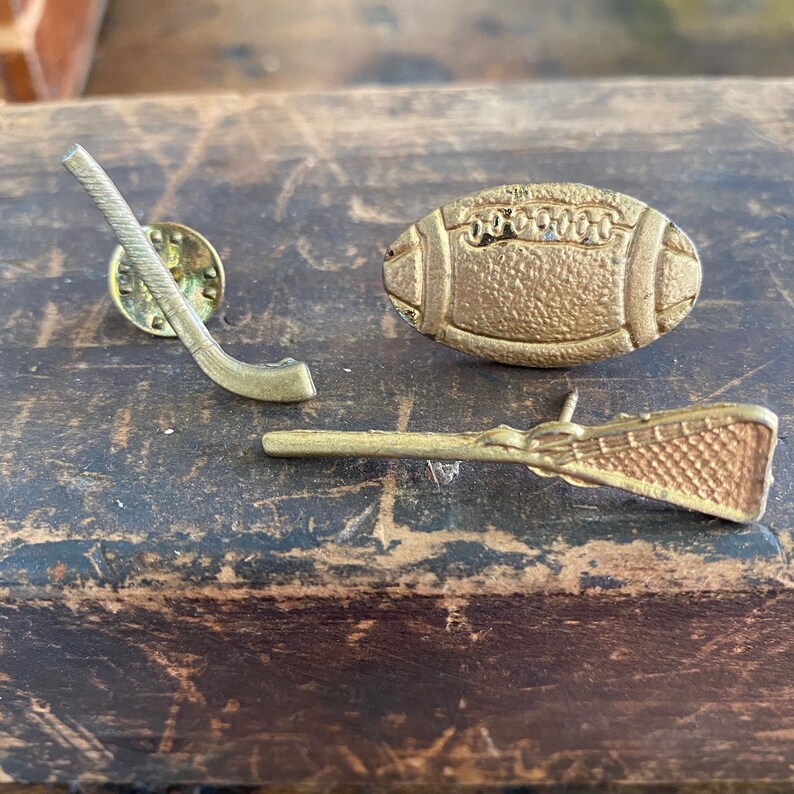 Vintage Varsity Sport Pin Gold Metal Letterman Pin Etsy