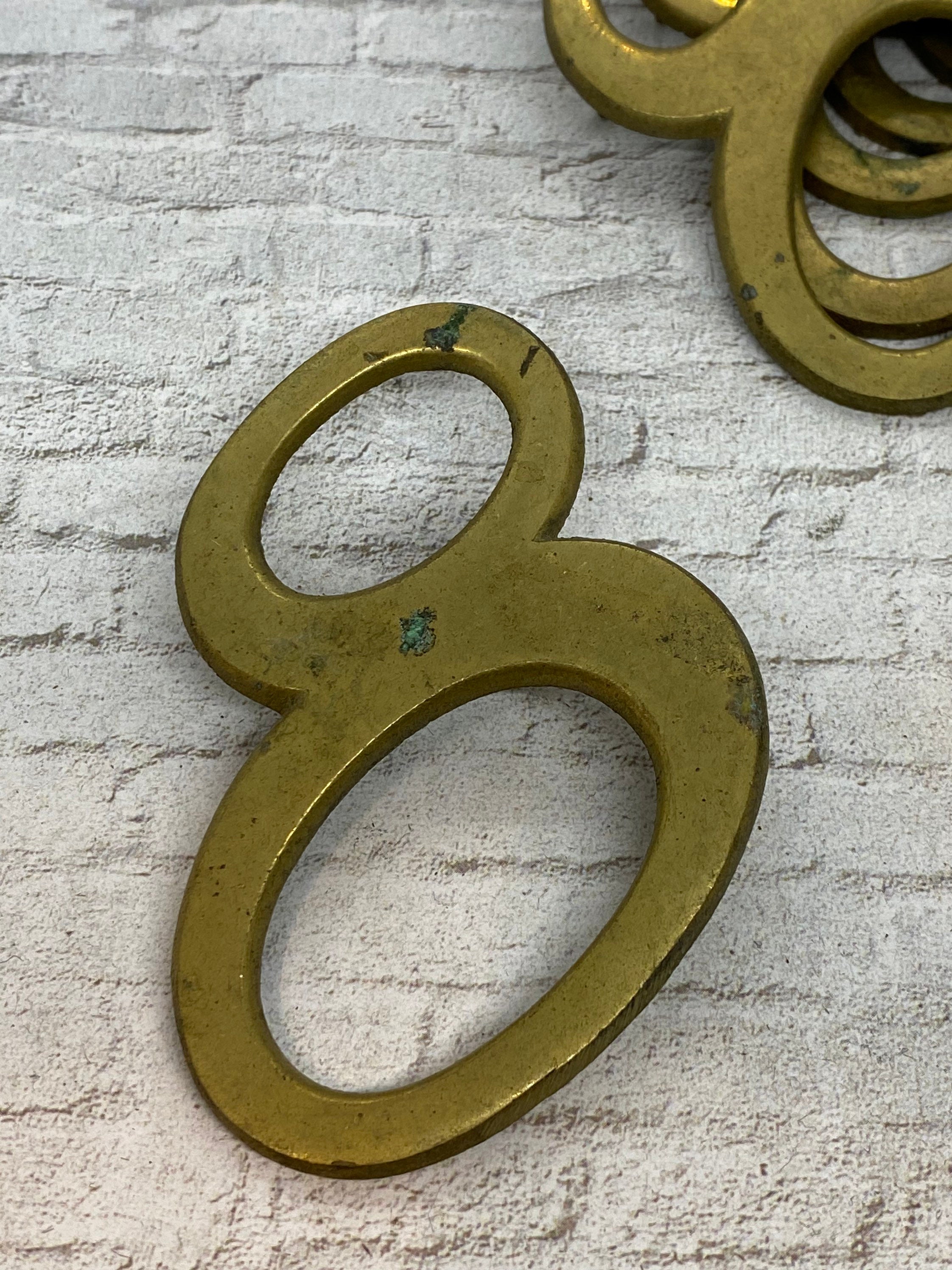 Numéros de maison vintage - votre choix numéro de maison en laiton - numéro d'adresse récupéré - grand nombre de laiton - laiton lourd - numéro de signe en laiton - France