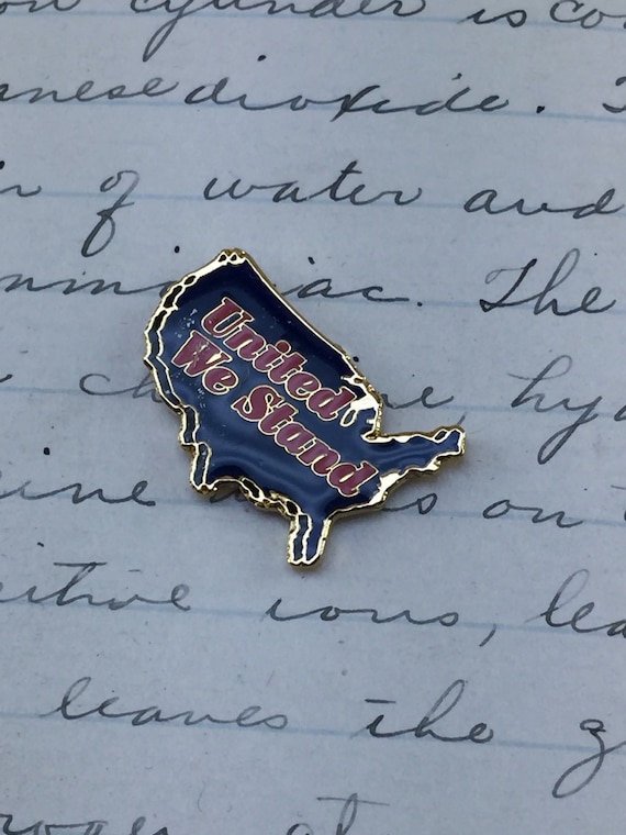 United we stand Pin - america Gold enamel metal lapel pin - usa Pin - patriotic 4th of july gift