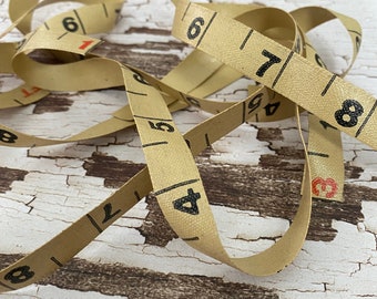 5 sztuk - Antyczna powlekana, ciężka plastikowa taśma miernicza - zabytkowa linijka - linijka materiałowa - zabytkowa taśma miernicza - zabytkowe elementy pomiarowe