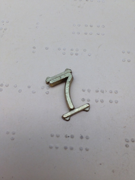 Small number 7 seven - Vintage brass house numbers - salvaged sign numbers - address numbers - street number