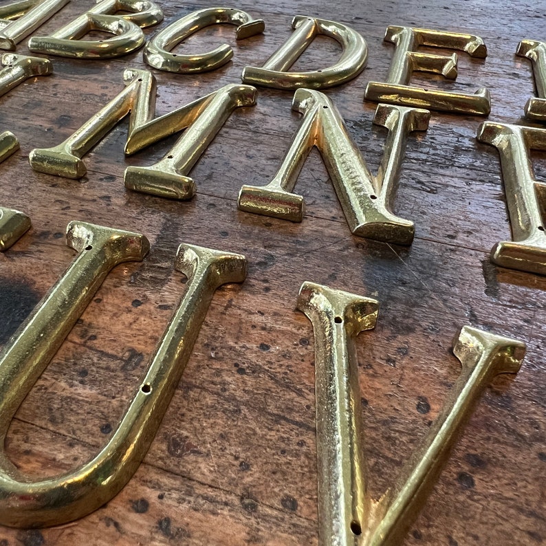 Vintage 3 Solid Brass Letters Address Letters Etsy