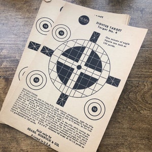 Vintage Sears Sighter Target - Paper Target No. 4 - Sears Roebuck Shooting target - Vintage rifle target - Hunting target