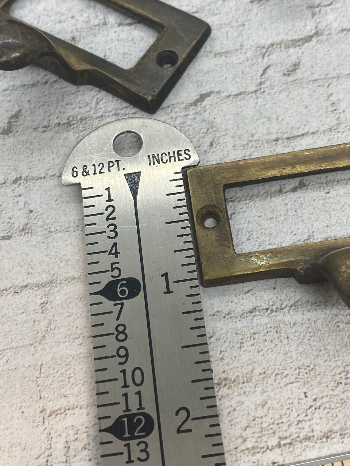 Soportes de etiquetas de latón vintage para cajones soporte | Etsy