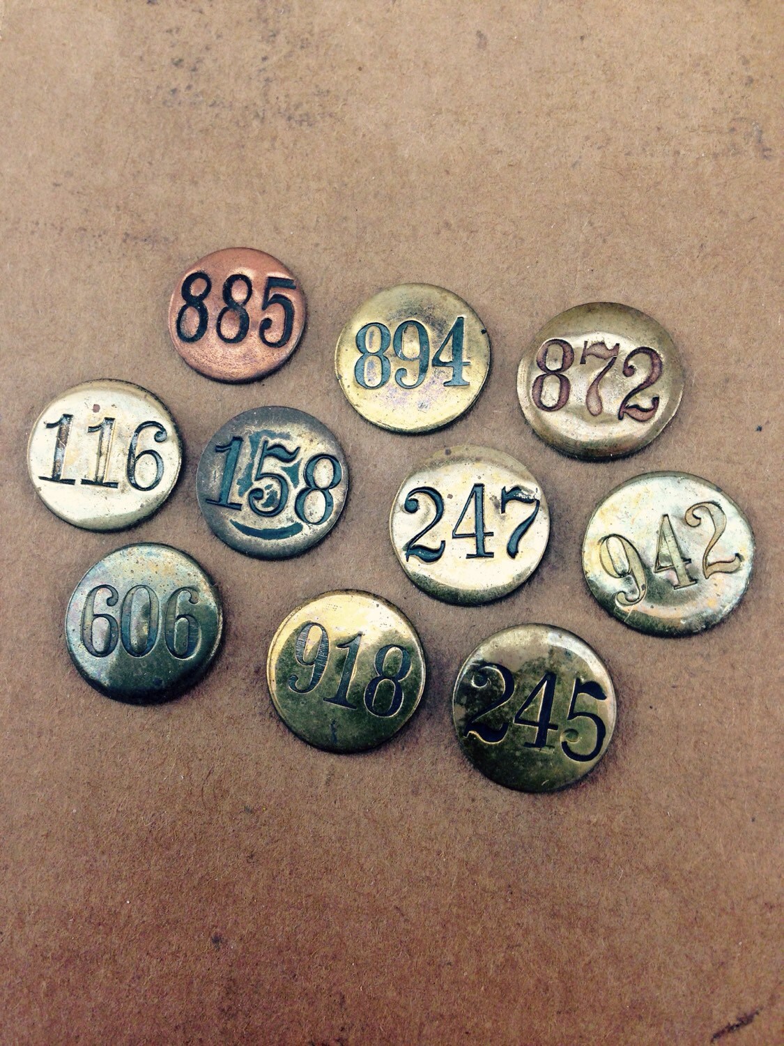Antique Numbered Thumb Tacks vintage metal tacks with black | Etsy