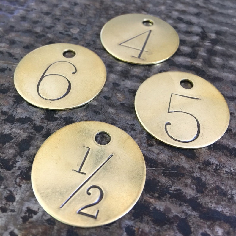 Custom Hand Punched Round Brass Tag Hand Stamped Key Tag Etsy
